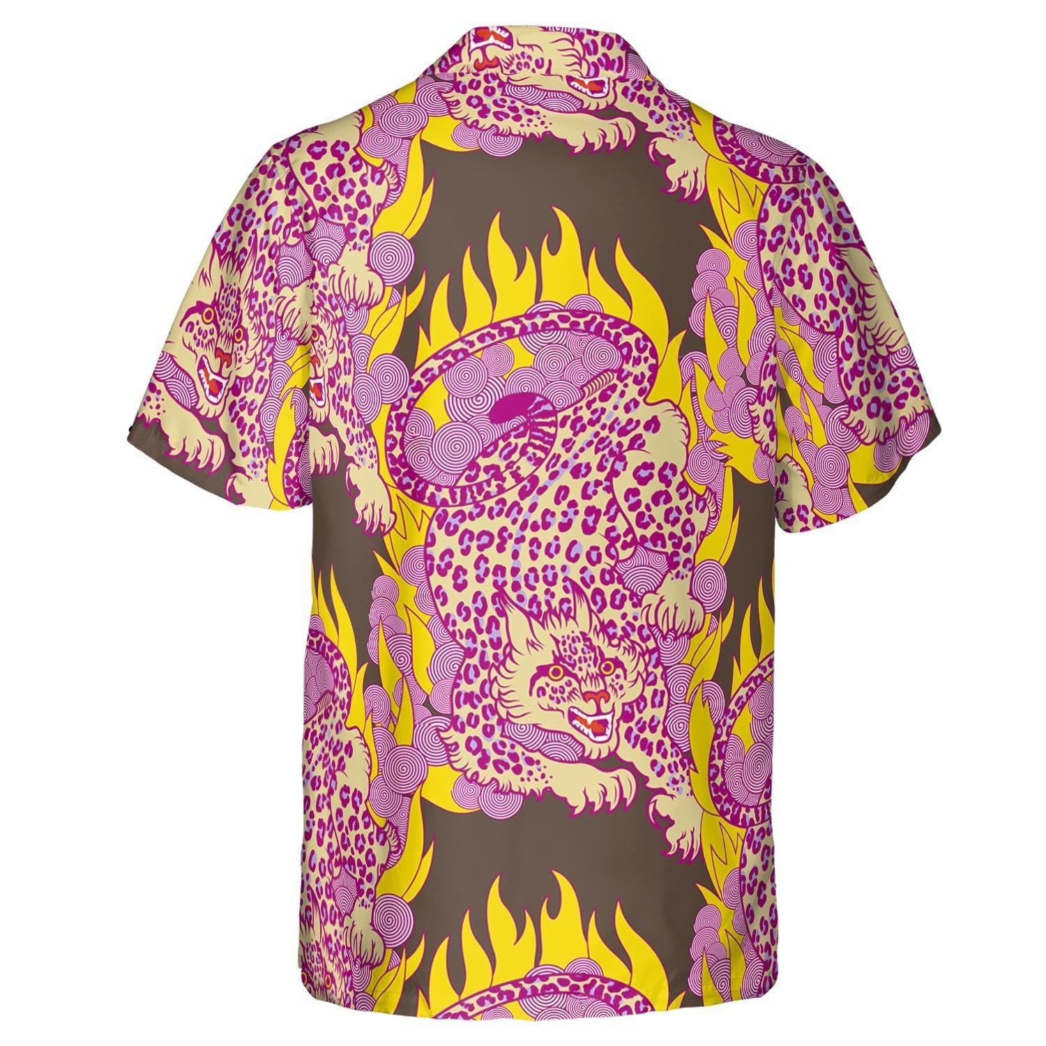 Hawaiian Camp Collar Short Sleeve Button-Down Shirt Jungle Warrior/ Abstract 3D Hawaiian Shirts