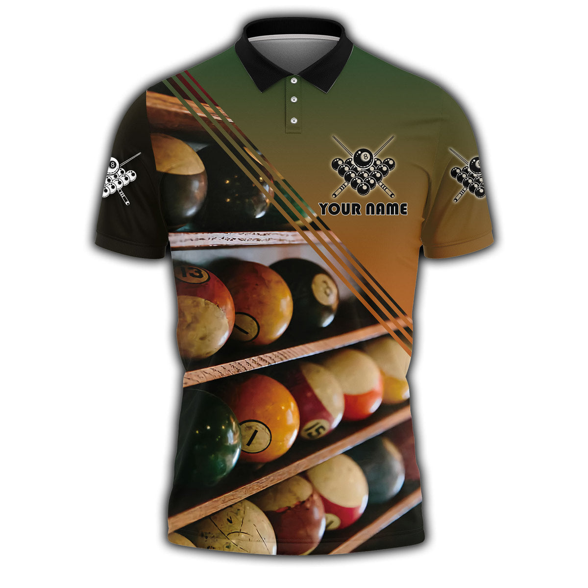 Coolspod Billiard Club Cue Ball Polo Shirt/ Unisex Shirt for Men Women/ Billiard 3D Shirt