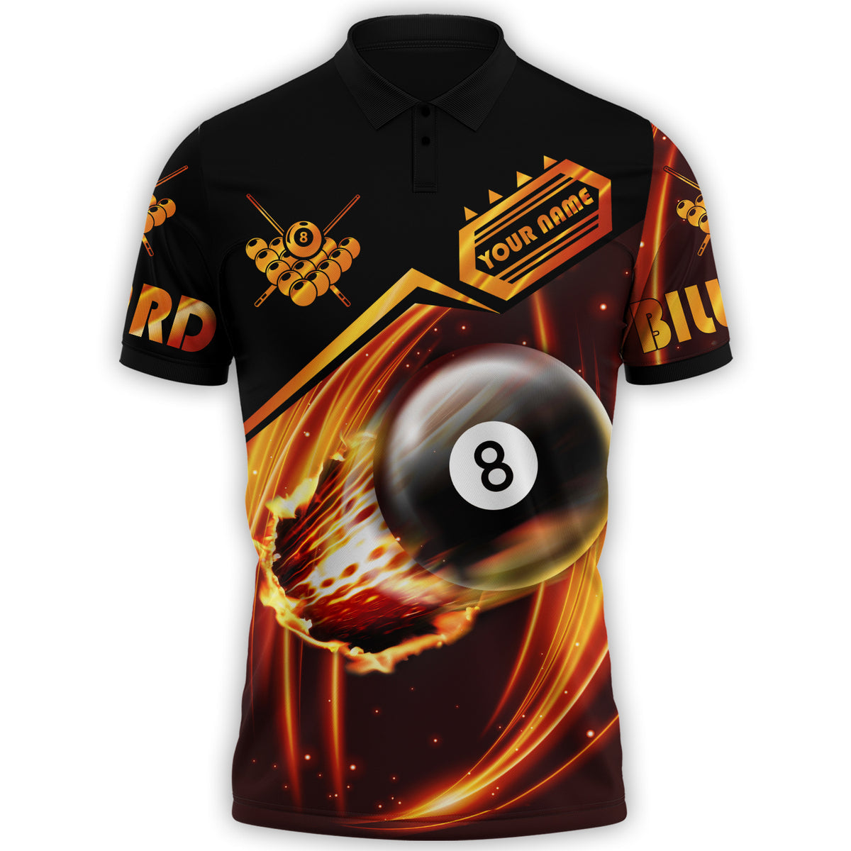 Custom Name Billiard Player Polo Shirt/ 3D Print Tshirt For Billiard Men Women/ Billiard Uniform Club