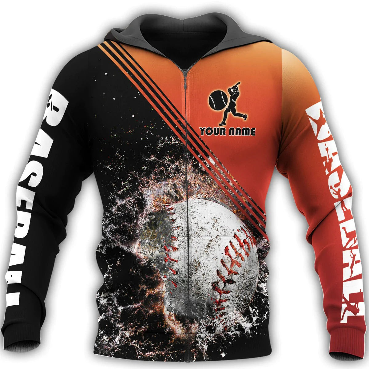 Customized Men Baseball Shirt/ Unisex Baseball Hoodie/ Love Baseball Gift/ Baseball Player Uniform