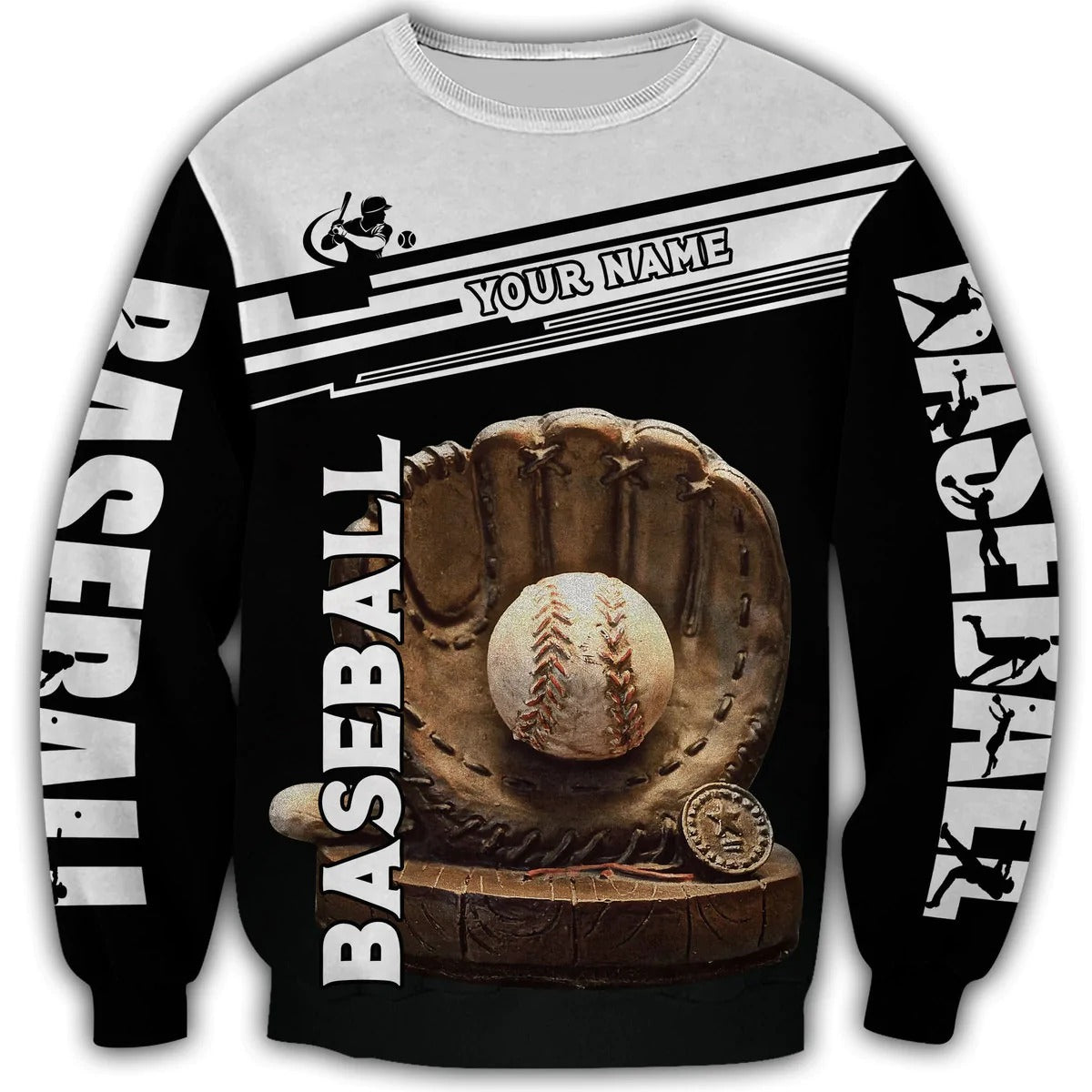 Custom Name Baseball 3D Tee Shirt For Men Women/ Baseball Pattern Hoodie/ Winter Baseball Player Gift