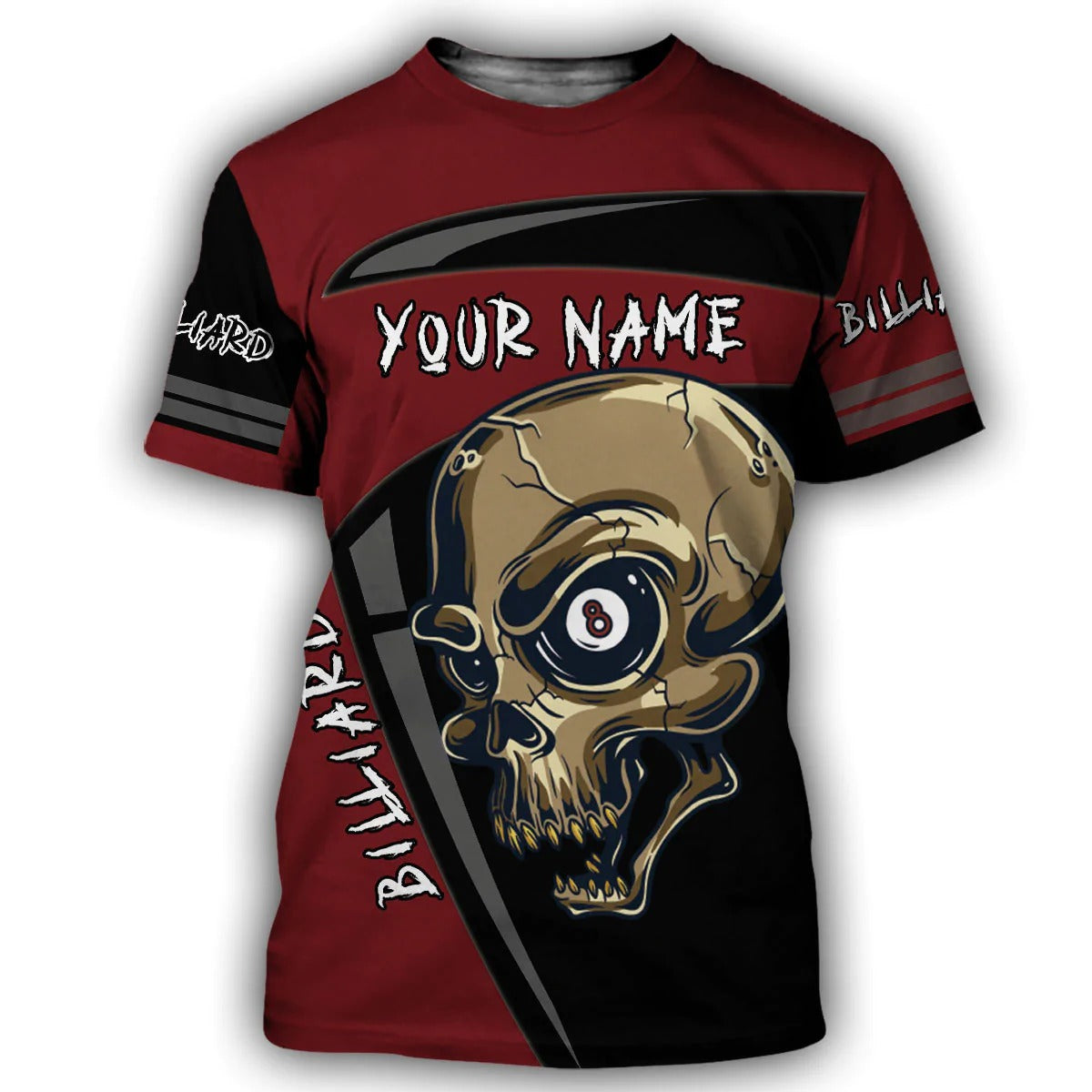 Custom Name 3D Skull Billiard Shirt Men/ Billiard Hoodie Skull Pattern/ Billiard Club Shirts