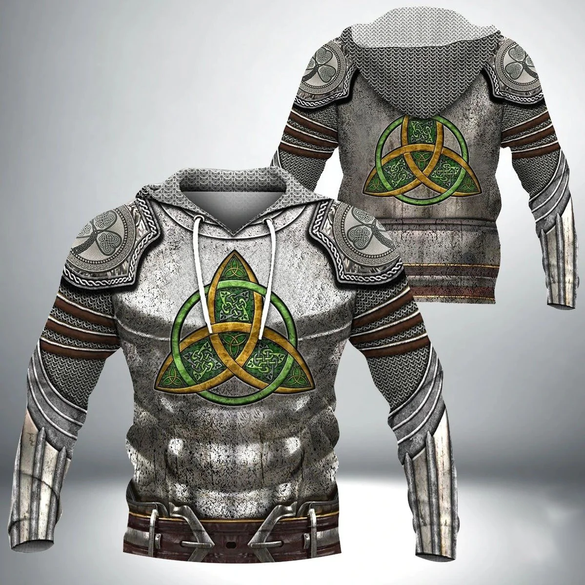 Trinity Celtic Knot Irish Armor Knight Warrior Chainmail Shirts For Men and Women St Patrick''s Day