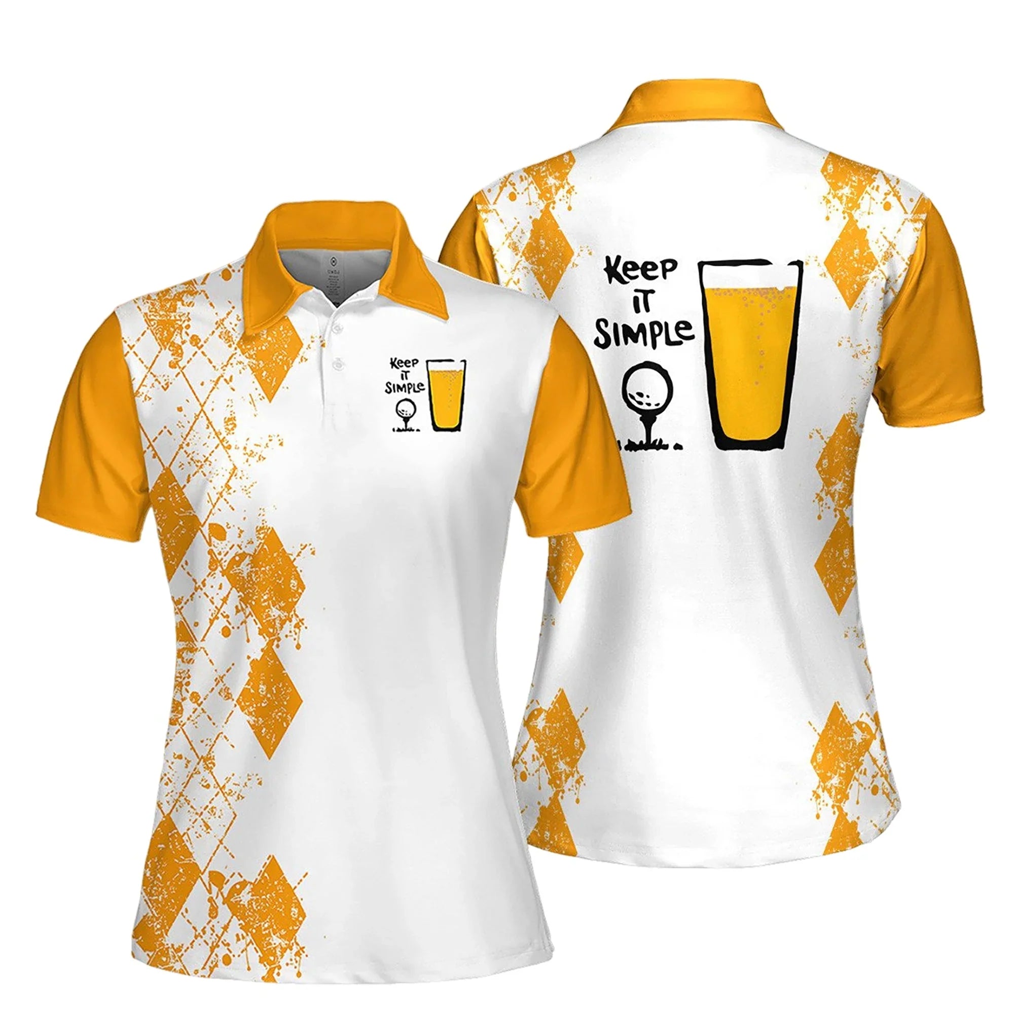 Keep It Simple Golf And Beer Women Short Sleeve Polo Shirt/ Sleeveless Polo Shirt