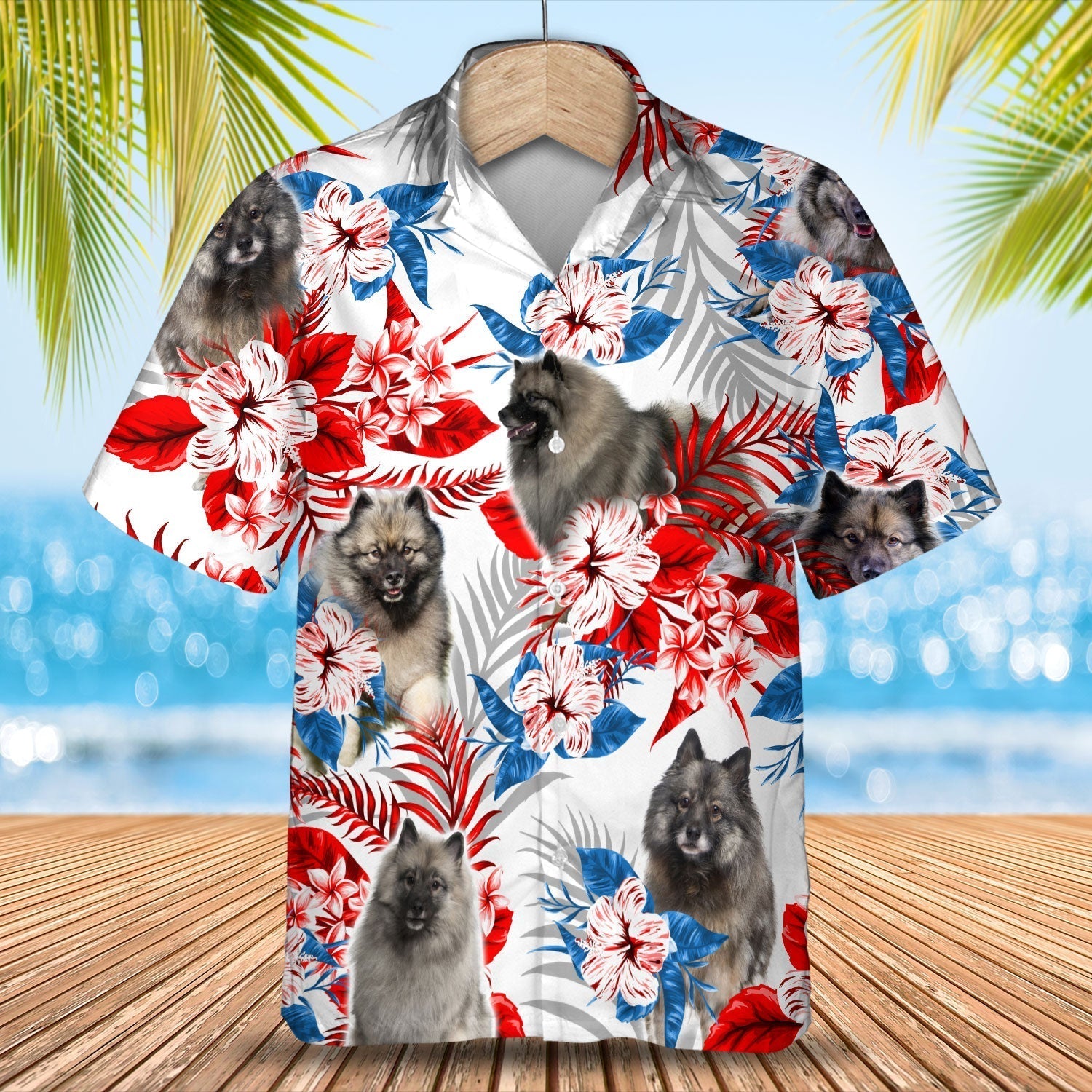 Keeshond Hawaiian Shirt - Summer aloha shirt/ Hawaiian shirt for Men and women