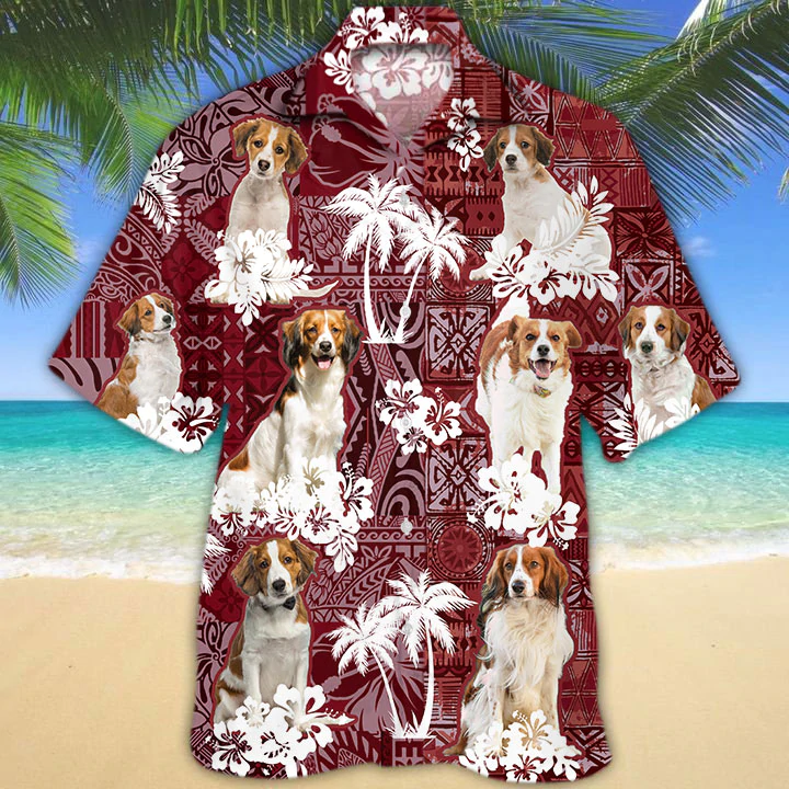 Kooikerhondje Red Hawaiian Shirt/ Gift for Dog Lover Shirts/ Animal Summer Shirts