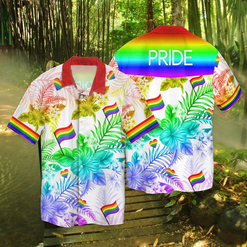 Boxer Lgbt Hawaiian Shirt For Men And Women/ Lgbt Flag Hawaiian Shirt/ Dog Rainbow Pride Shirt