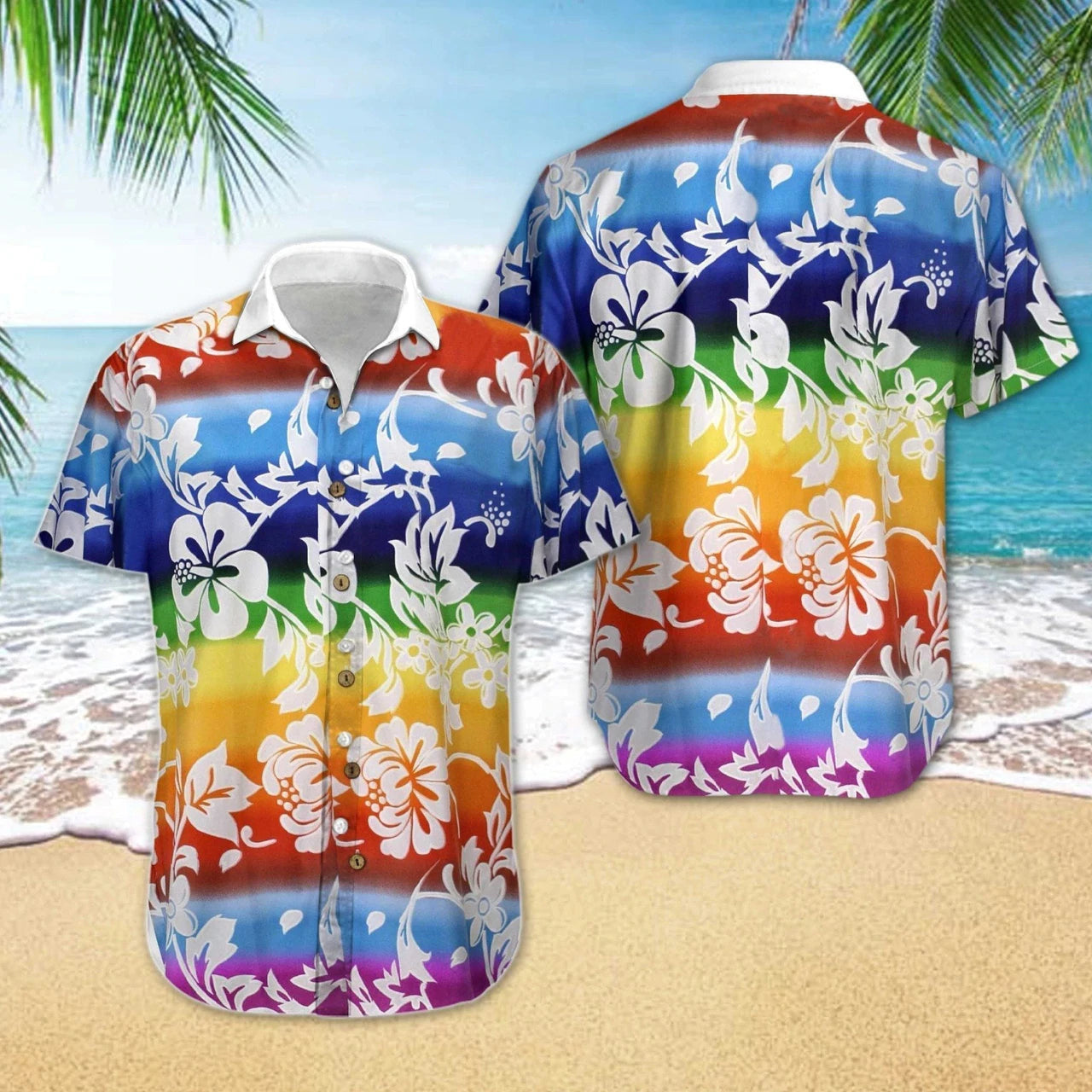 LGBT Summer Vacation Hawaiian Shirt/ Rainbow Shirt/ Pride Shirt/  LGBT Shirt