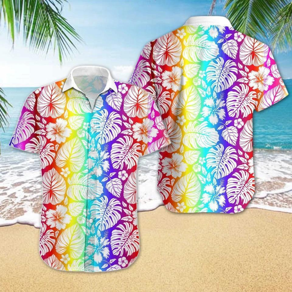 Hawaiian Pride Shirt/ Hawaiian Shirt For Women/ Bisexual Hawaiian Shirt/ Hawaiian Shirts Gay