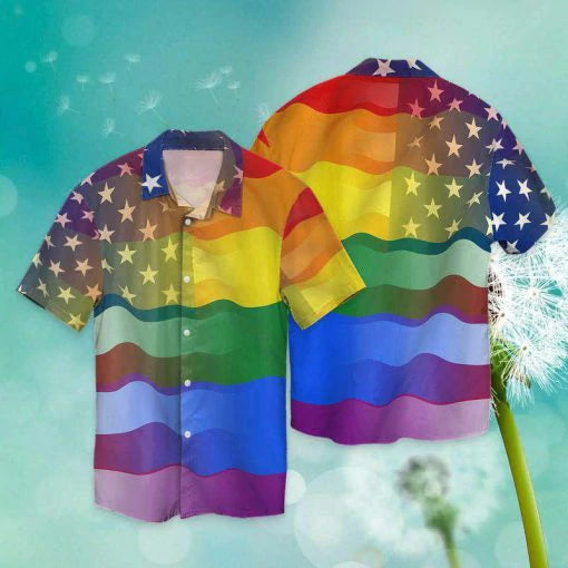 Leopard Skin With Rainbow Color Lgbt Hawaiian Shirt/ Rainbow Shirt/ Pride Shirt/  LGBT Shirt