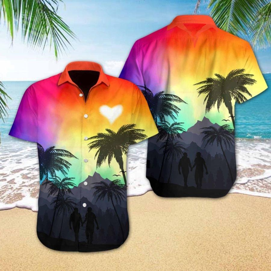 Gay Hawaiian Shirts/ Gay Pride Hawaiian Shirt/ Lgbt Heart Hawaiian Shirt/ Gift For Gaymer