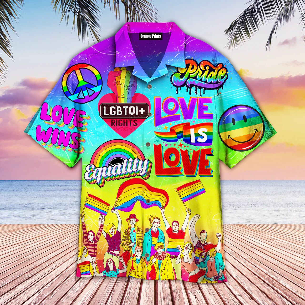 Pride Equality Hawaiian Shirt/ Lgbtqi Love Wins Love Is Love Pride Month Hawaiian Shirt