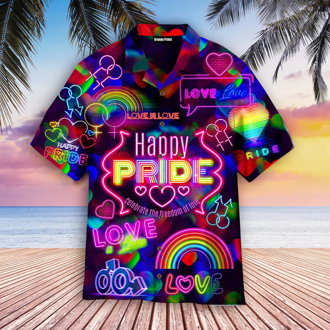 LGBT Gay Pride Month Aloha Hawaiian Shirts/ LGBT Pride Shirt/ Love is Love Shirt