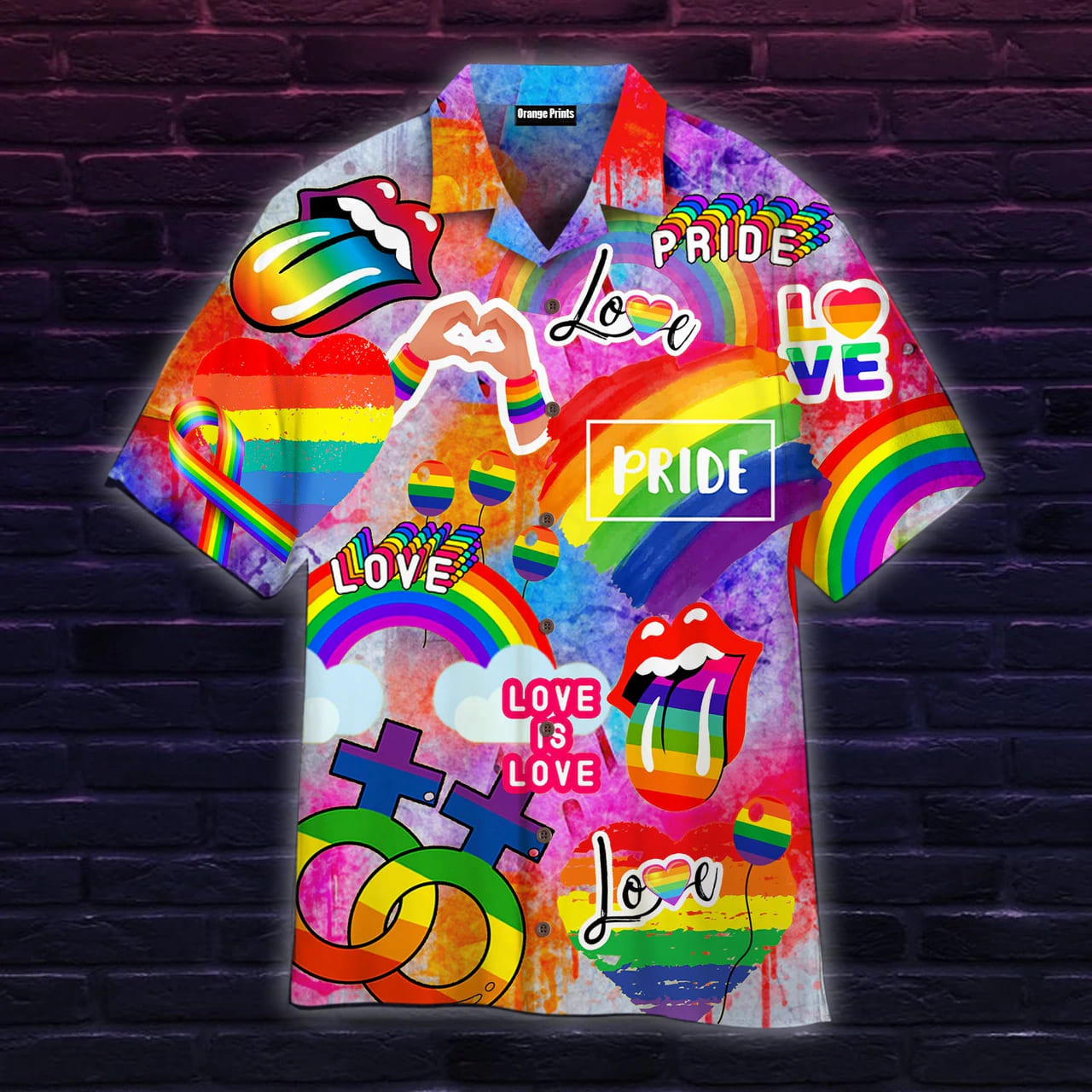 LGBT Pride Flag Hawaiian Shirt/ LGBT gift/ LGBT Month/ Gay Lesbian Bisexual Trans Flag