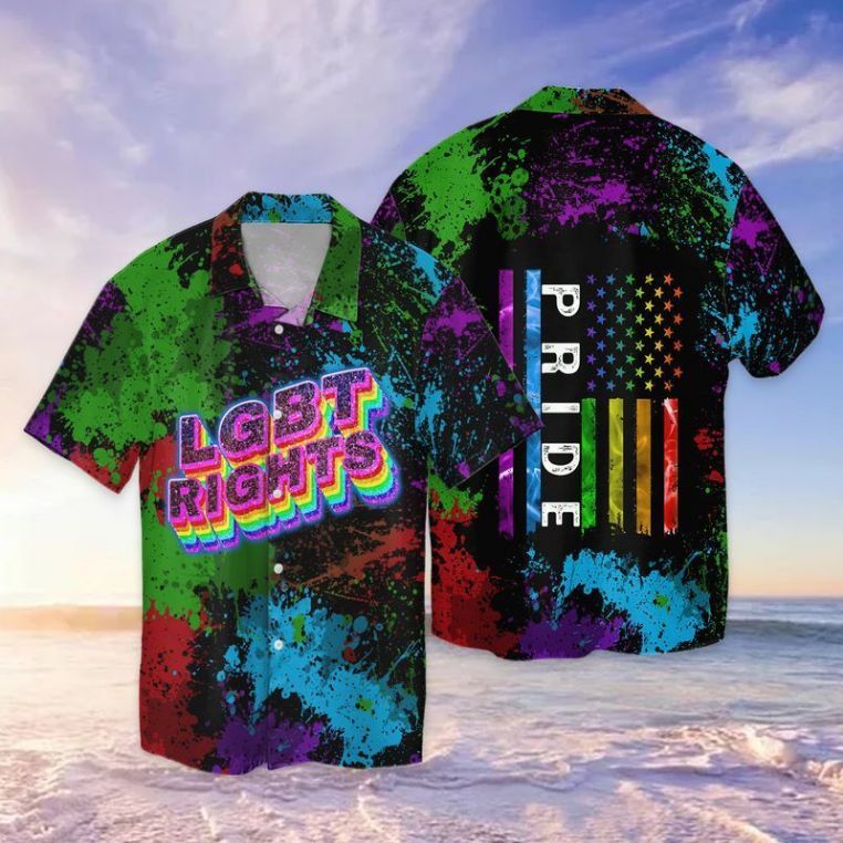 LGBT Pride Flag Hawaiian Shirt/ LGBT gift/ LGBT Month/ Gay Lesbian Bisexual Trans Flag