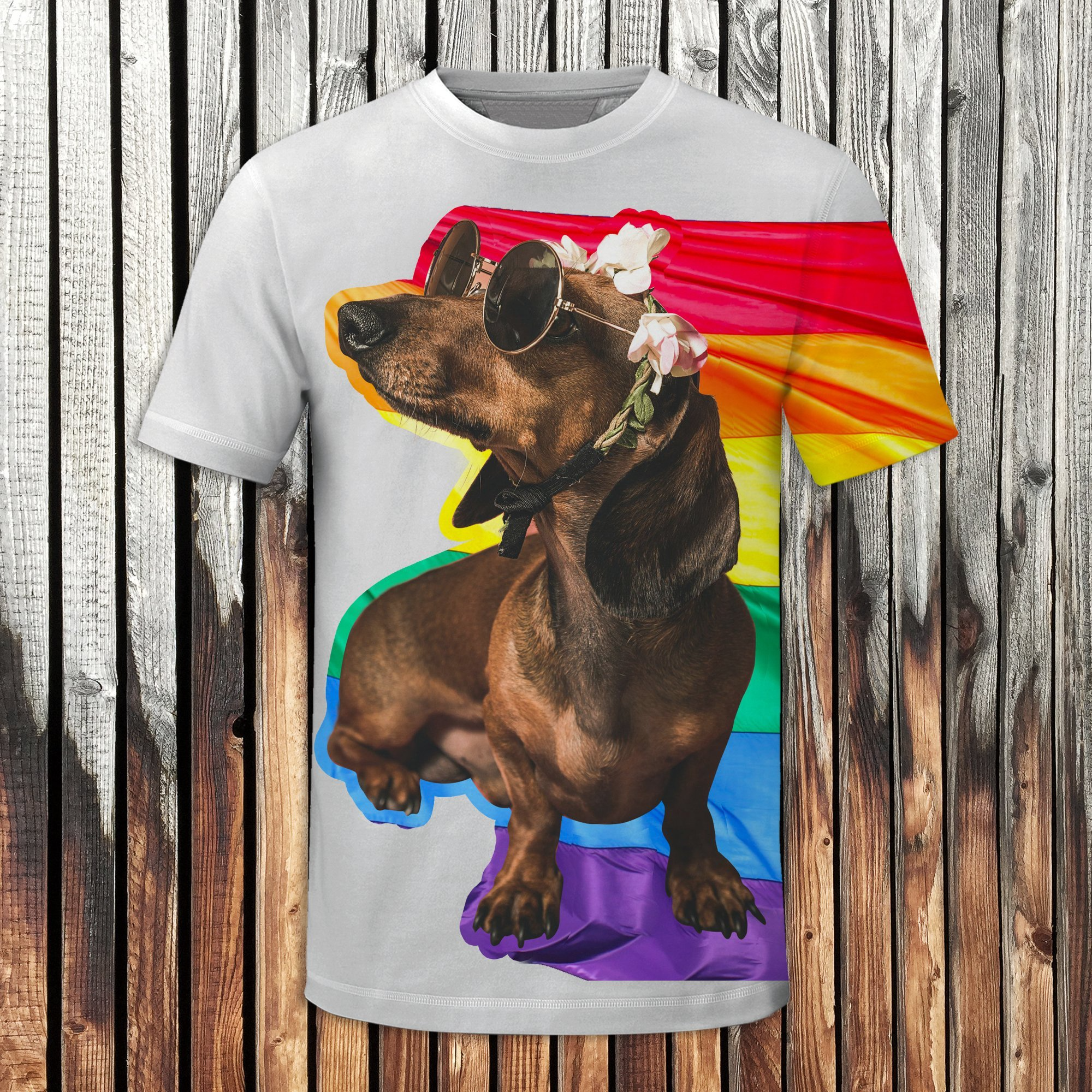 LGBT Dachshund 3D All Over Printed T-Shirt For Pride Month