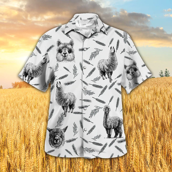 Llama Pattern Hawaiian Shirt/ Llama Summer Hawaiian Shirt