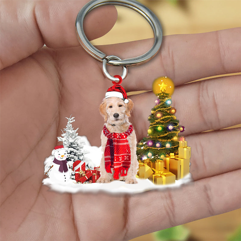 Labradoodle Early Merry Christmas Acrylic Keychain Dog Keychain