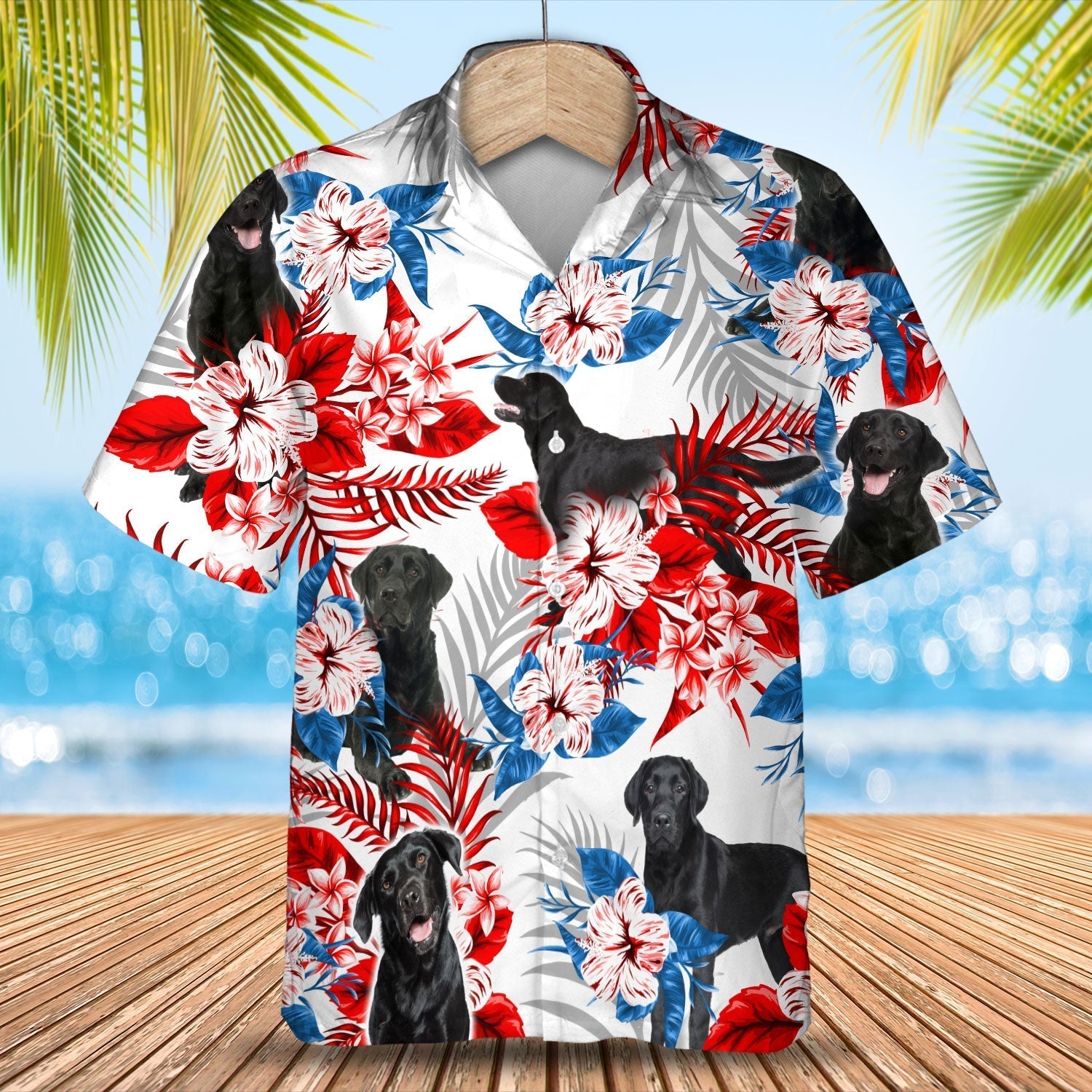 Labrador Black Hawaiian Shirt - Summer aloha shirt/ Hawaiian shirt for Men and women