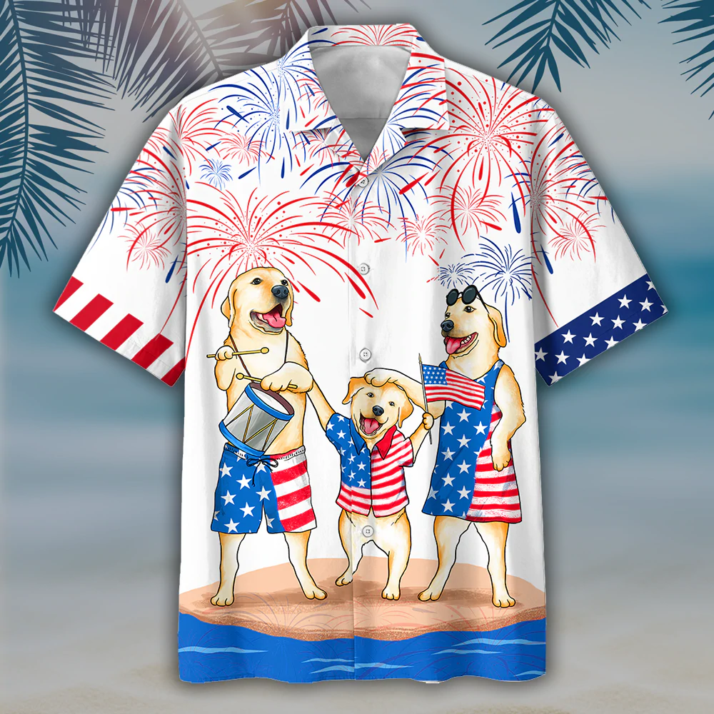 Labrador Family Hawaiian Shirt - Independence Is Coming/ USA Patriotic Hawaiian Shirt