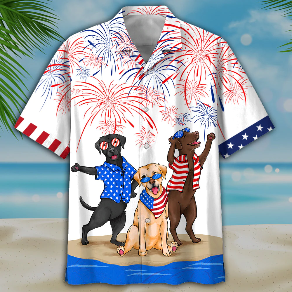 Labrador Hawaiian Shirts - Independence Is Coming/ USA Patriotic Hawaiian Shirt