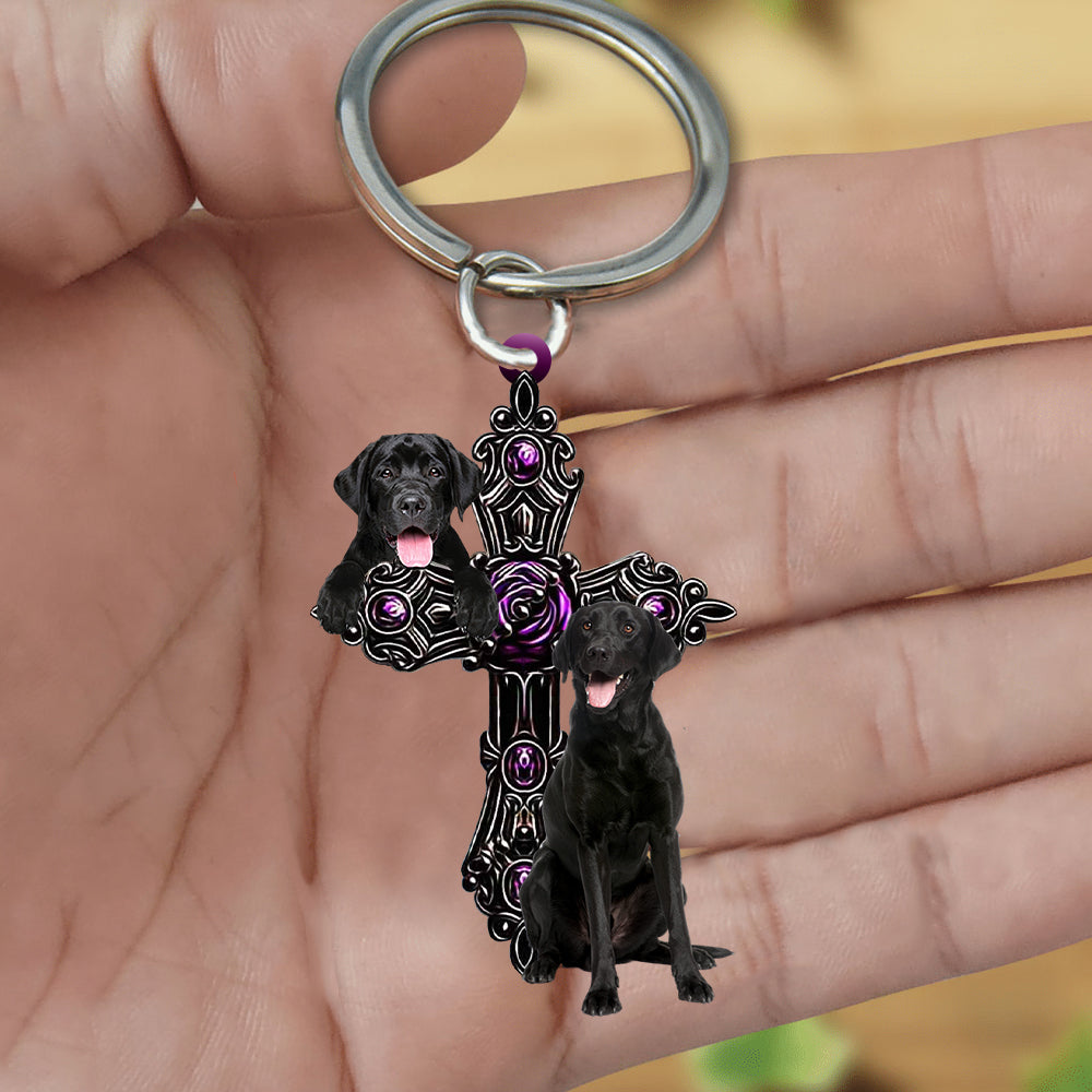 Labrador Retriever Pray For God Acrylic Keychain Dog Keychain