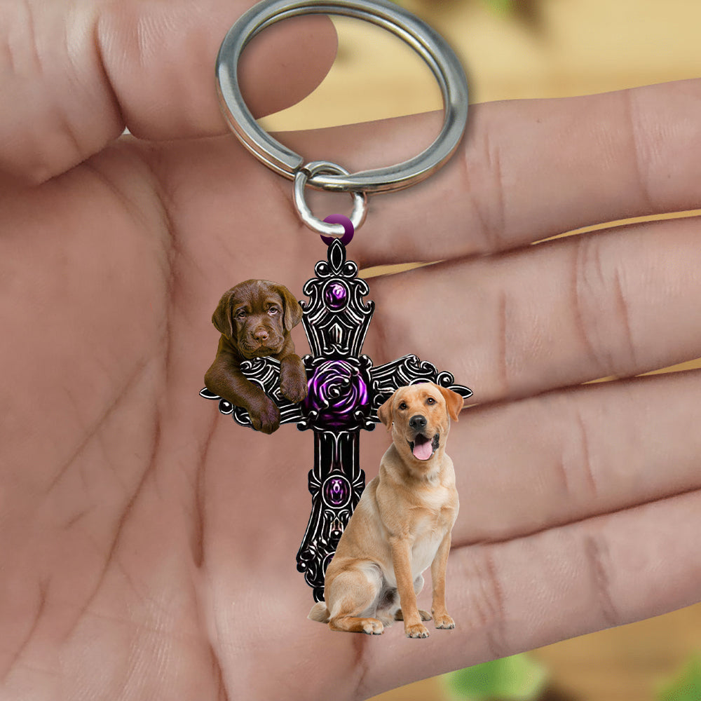 Labrador Retriever Pray For God Acrylic Keychain Dog Keychain Dog Lover Gifts