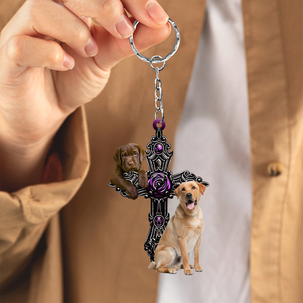 Labrador Retriever Pray For God Acrylic Keychain Dog Keychain Dog Lover Gifts