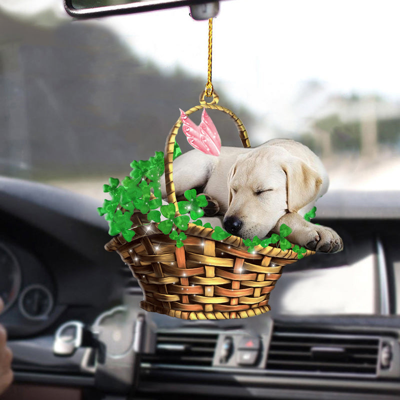 Cute Labrador retriever Ỏnament/ Dog Sleeping Lucky Fairy Two Sided Ornament