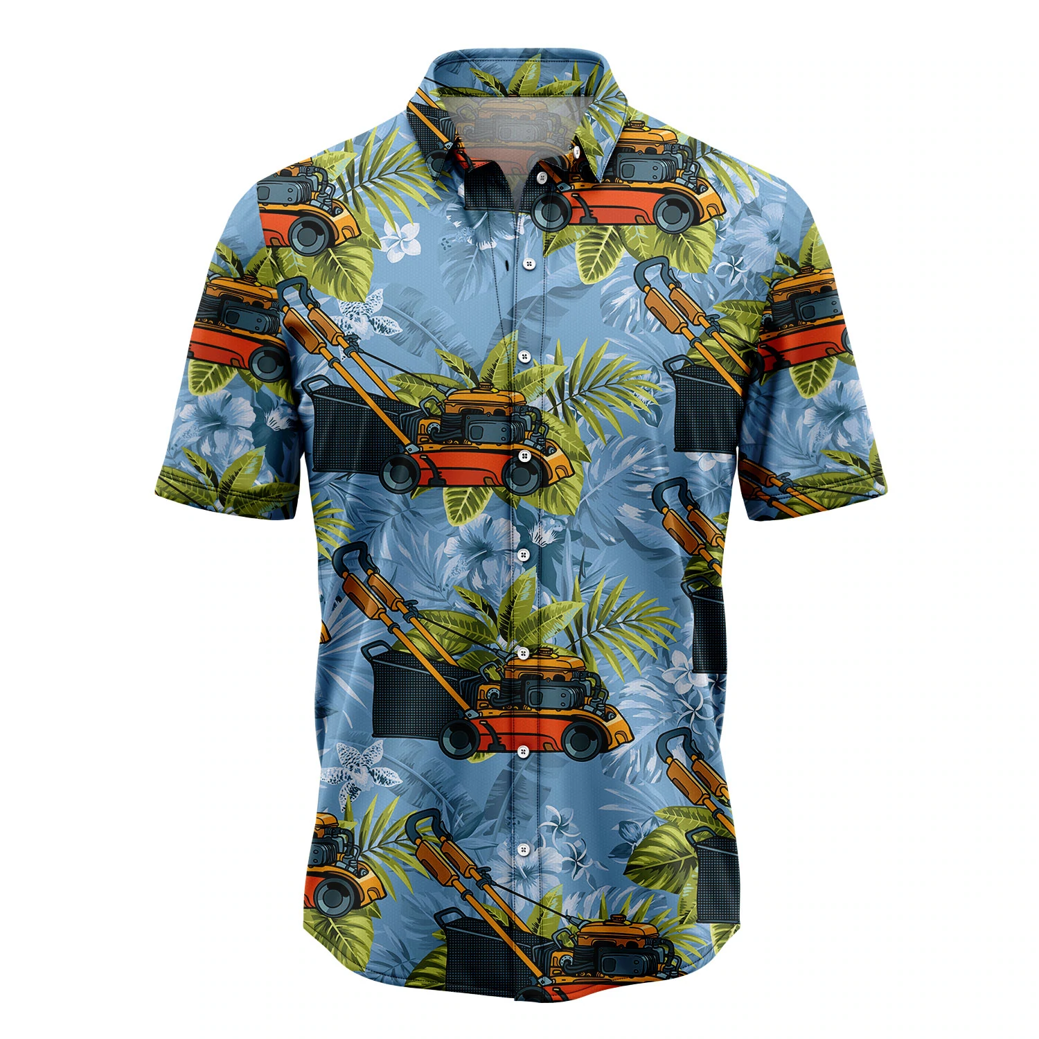 Lawn Mower Tropical Hawaiian Shirt/ Summer gift/ Hawaiian Shirts for Men/ Aloha Beach Shirt