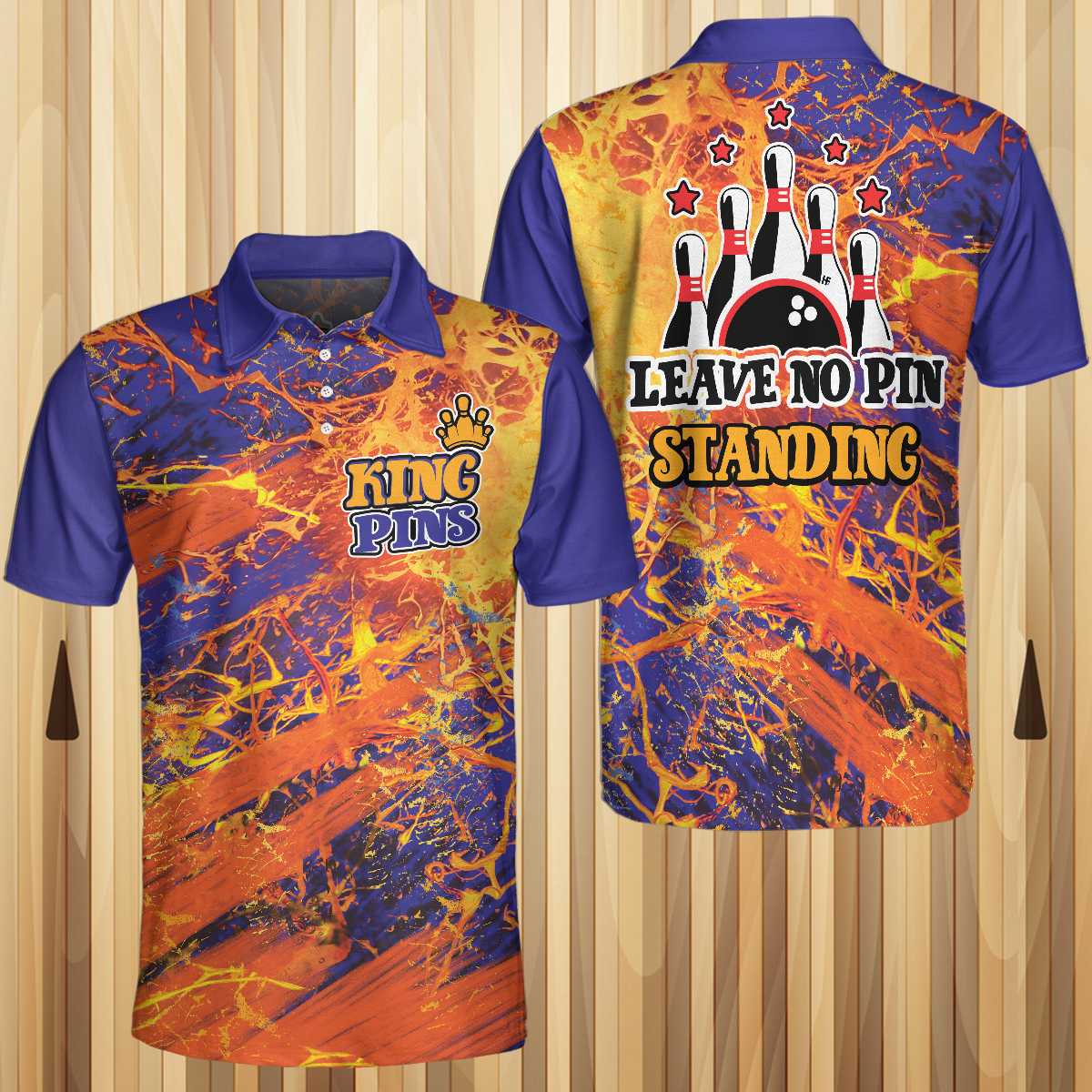 Leave No Pin Standing Bowling Short Sleeve Polo Shirt/ Dynamic Sports Polo Shirt/ Best Bowling Shirt For Men Coolspod