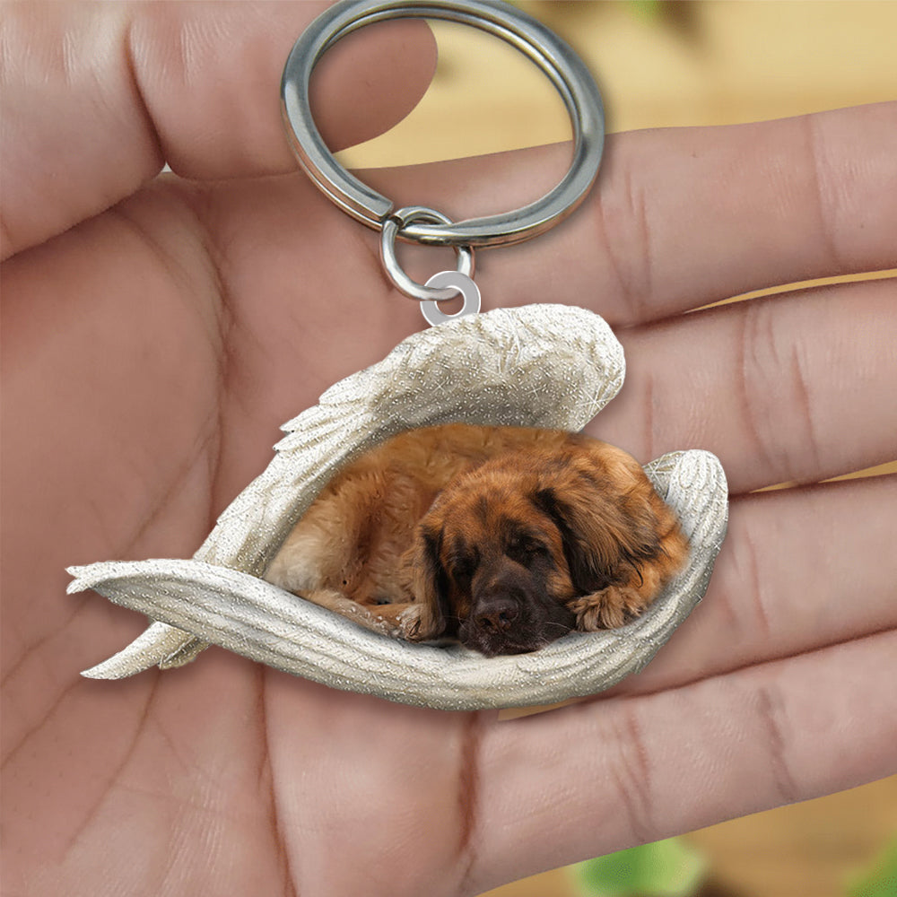 Leon Berger Sleeping Angel Acrylic Keychain Dog Sleeping keychain