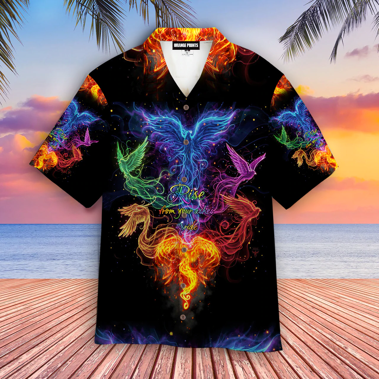 Lgbt Pride Rise From Your Ashes Hawaiian Shirt/ Pride Month Hawaiian Shirt For Gaymer And Lesbian