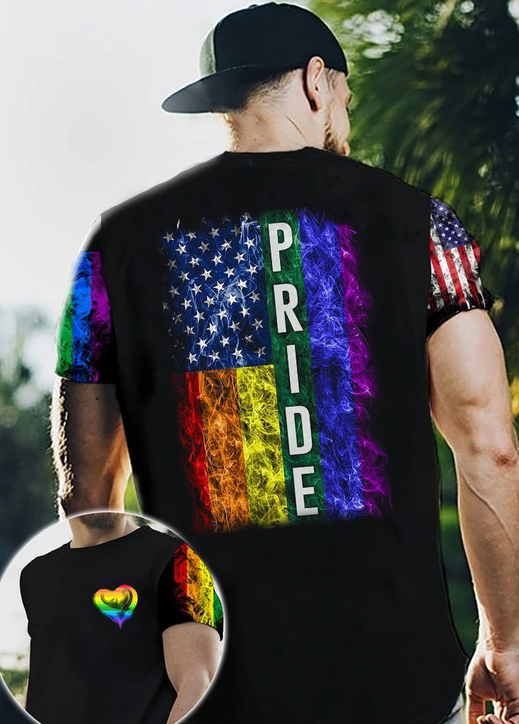 Bisexual Shirts For LGBT History Month/ LGBT Pride Smoke 3D Shirts For LGBT Community