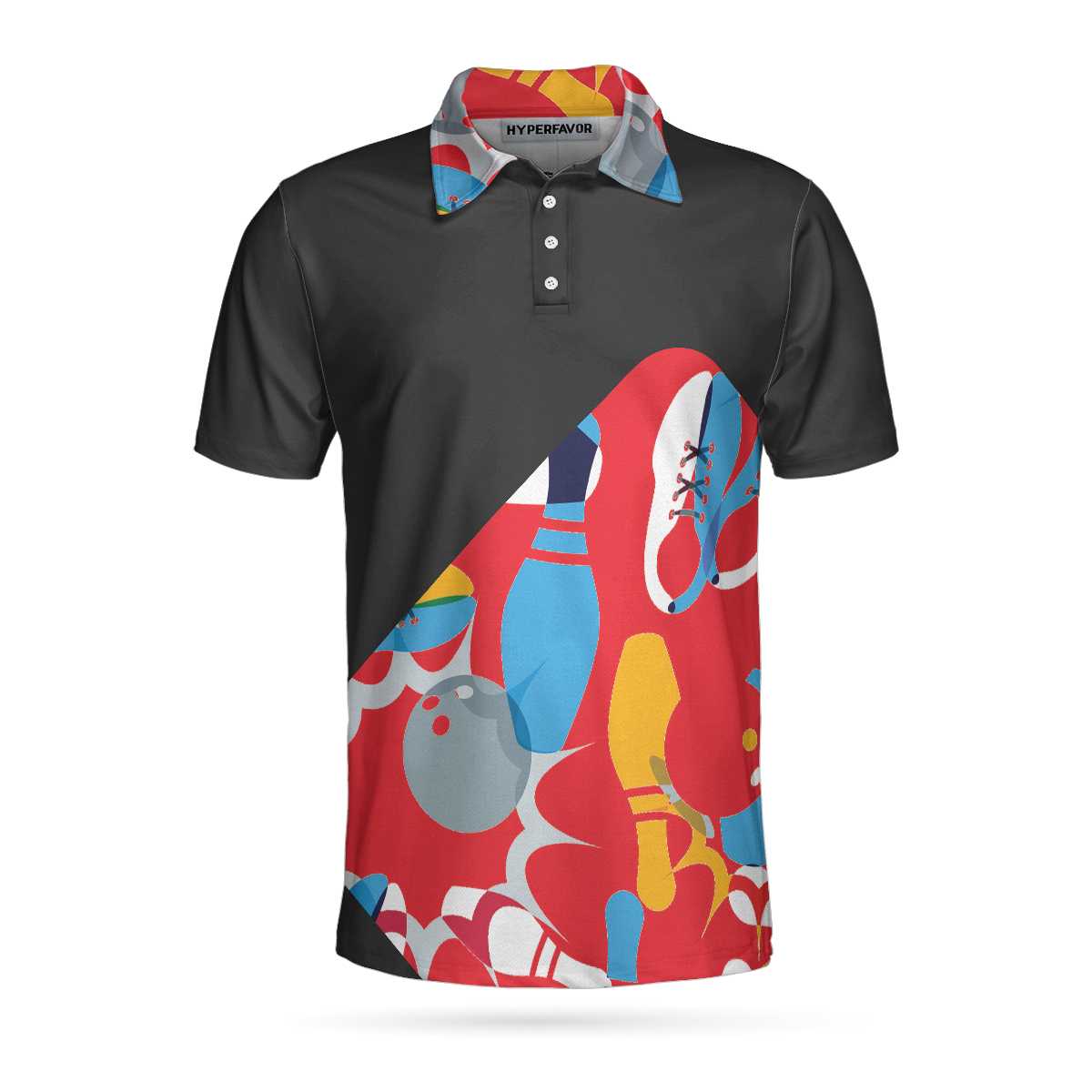 Life Is Like A Bowling Ball Polo Shirt/ Colorful Tenpin Bowling Shirt For Men/ Gift Idea For Bowling Lovers Coolspod