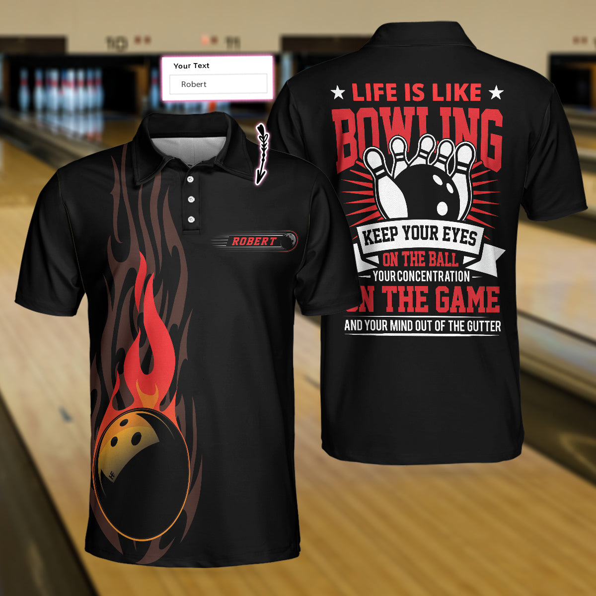 Keep Your Eyes On The Balls Bowling Custom Polo Shirt/ Personalized Bowling Shirt For Men Coolspod