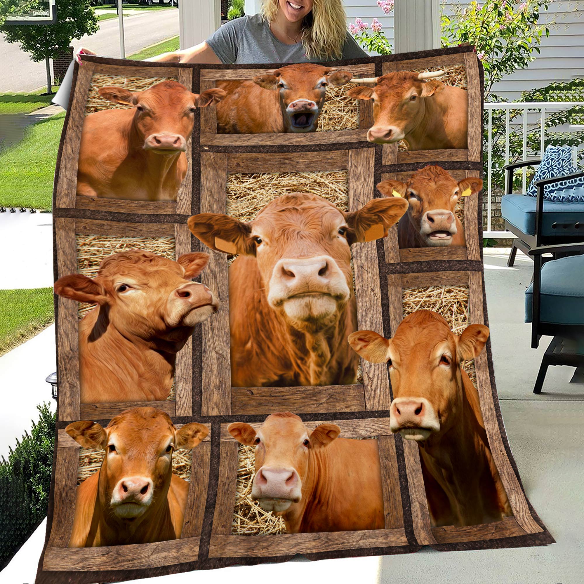 Limousin In Farm All Printed 3D Blanket