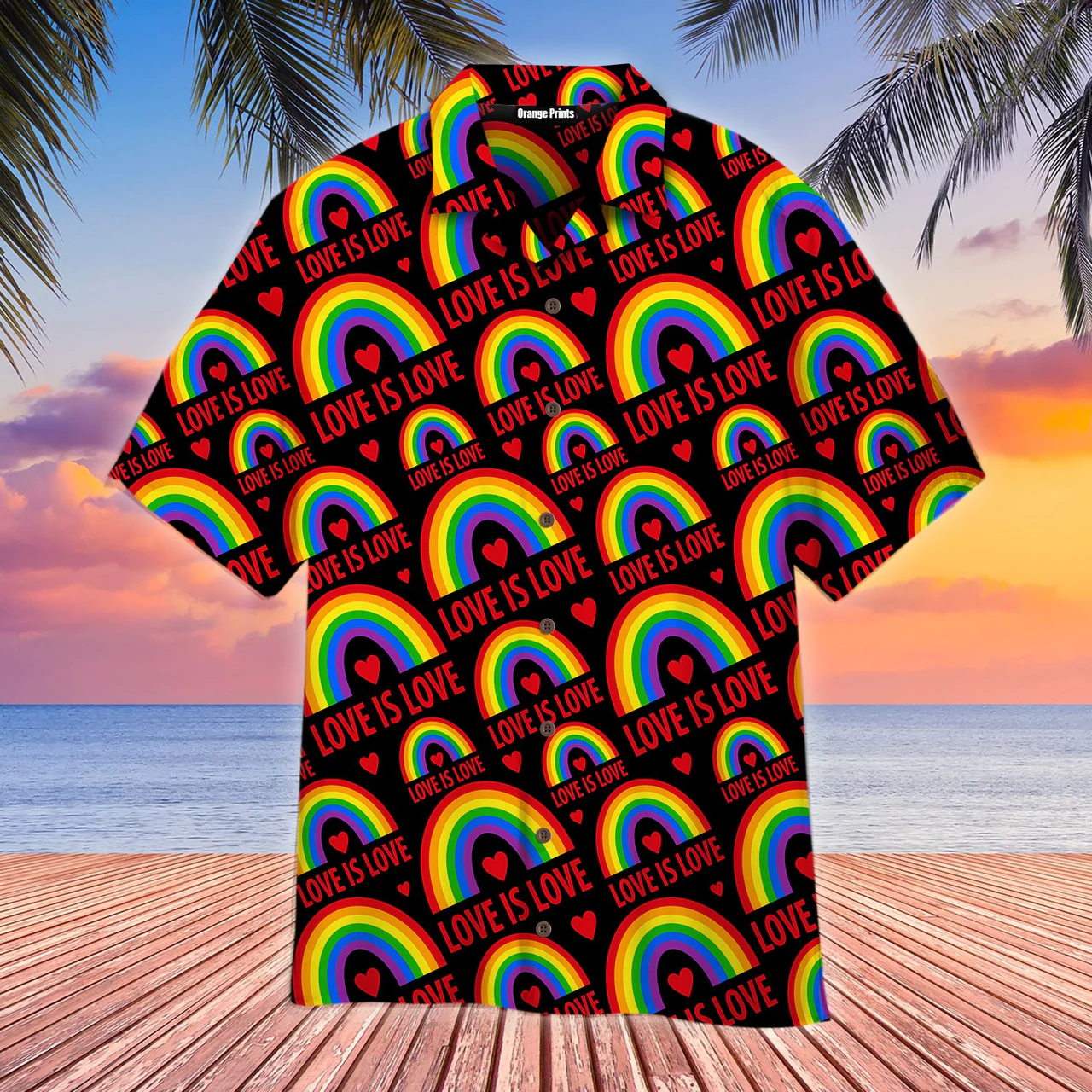 Love Is Love Lgbt Pride Hawaiian Shirt/ Love Is Love Rainbow Hawaiian Shirt/ Pride Month Gift