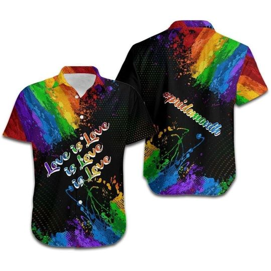LGBT Aloha Hawaiian Shirt For Men and Women/ Love Is Love