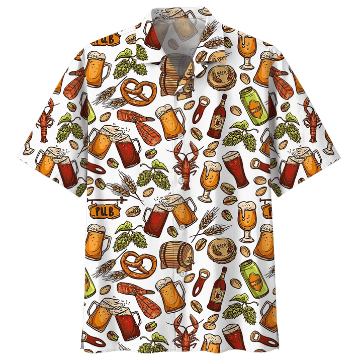 Love Beer Watercolor Design Hawaiian Shirt