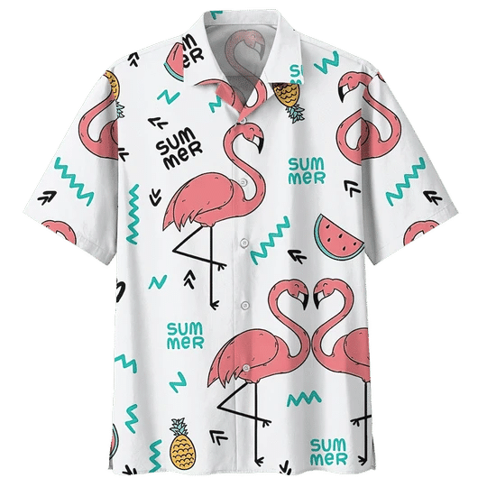 Love Flamingo Ornamental Hawaiian Shirt