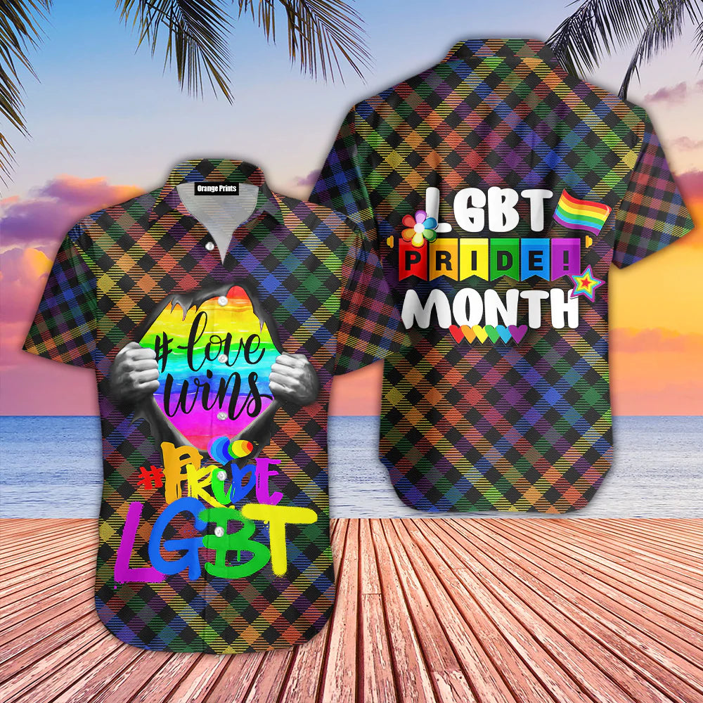Love Wins LGBT Pride Month Aloha Hawaiian Shirts For Men & For Women