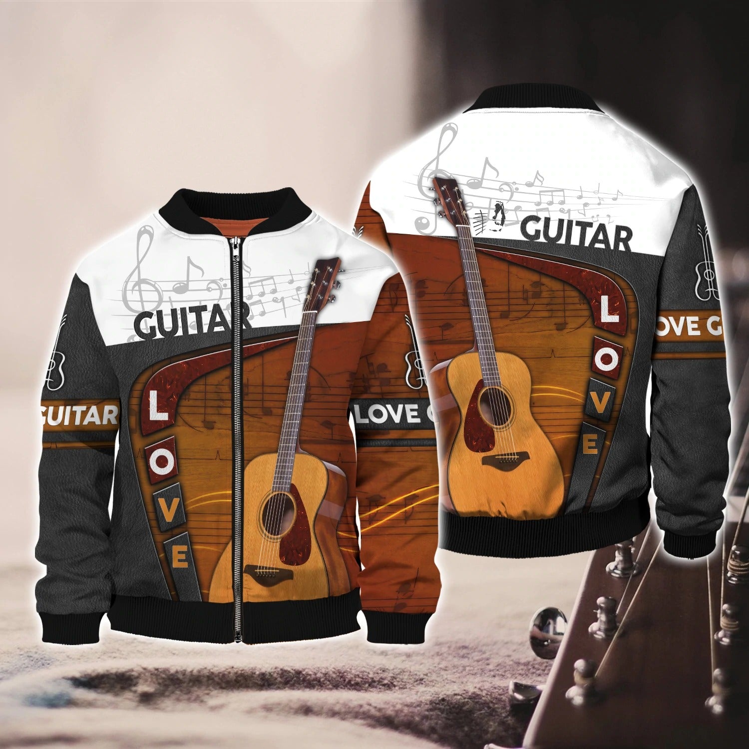 3D All Over Print T Shirt Love Guitar For Guitarist/ Gift For Guitar Lover/ Guitar Sublimation Shirt Hoodie
