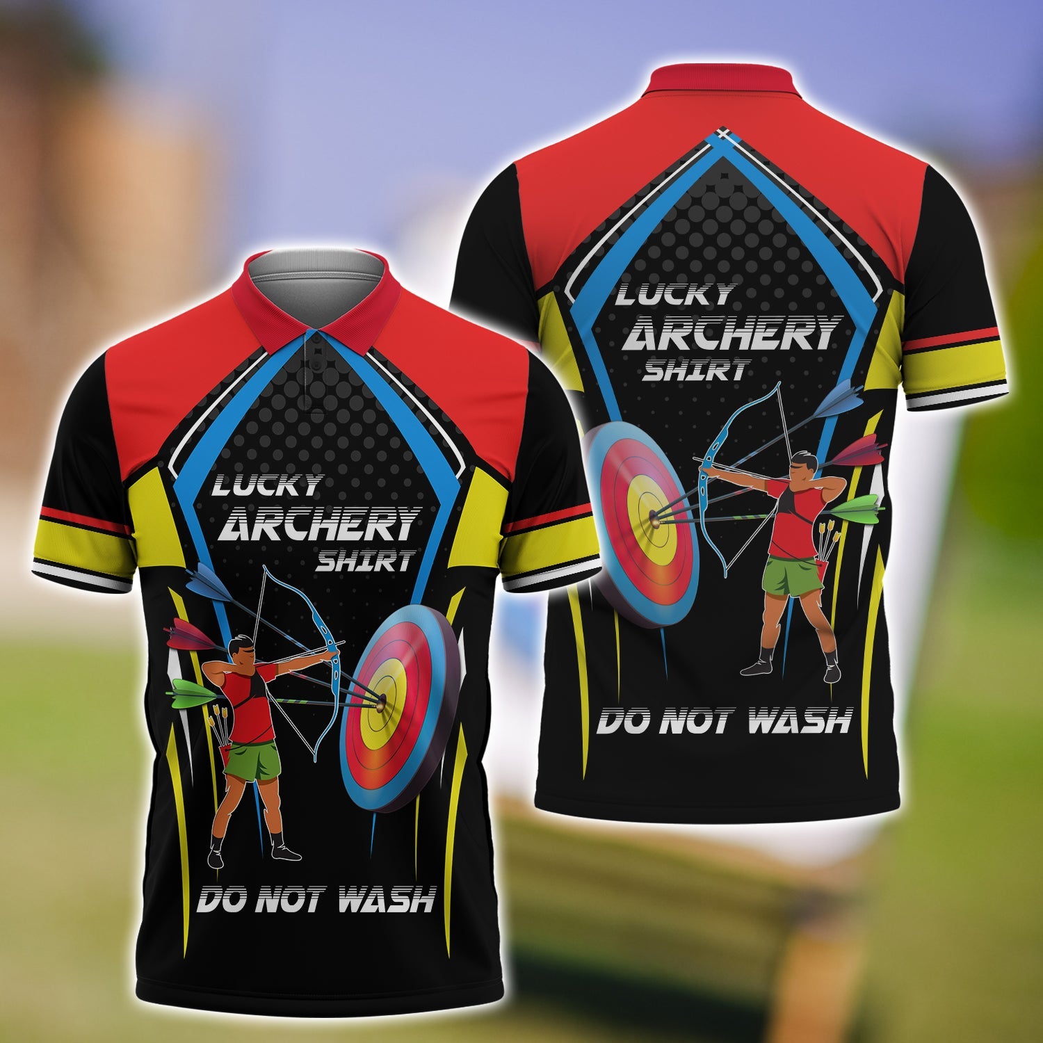 Lucky Archery Polo Shirt Funny Do Not Wash/ Idea Gift for Men Love Archery