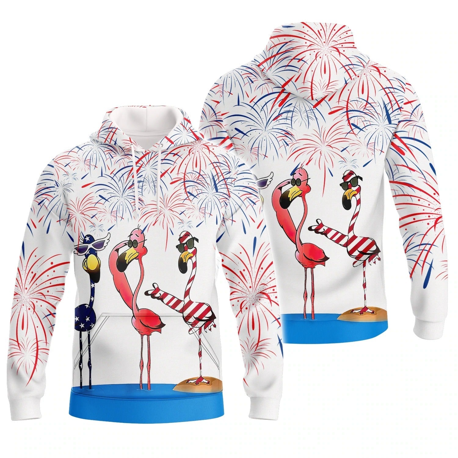 Independence Day Is Coming Flamingo 3D All Over Printing Shirts Bomber 3D Hoodie Pride American Strong