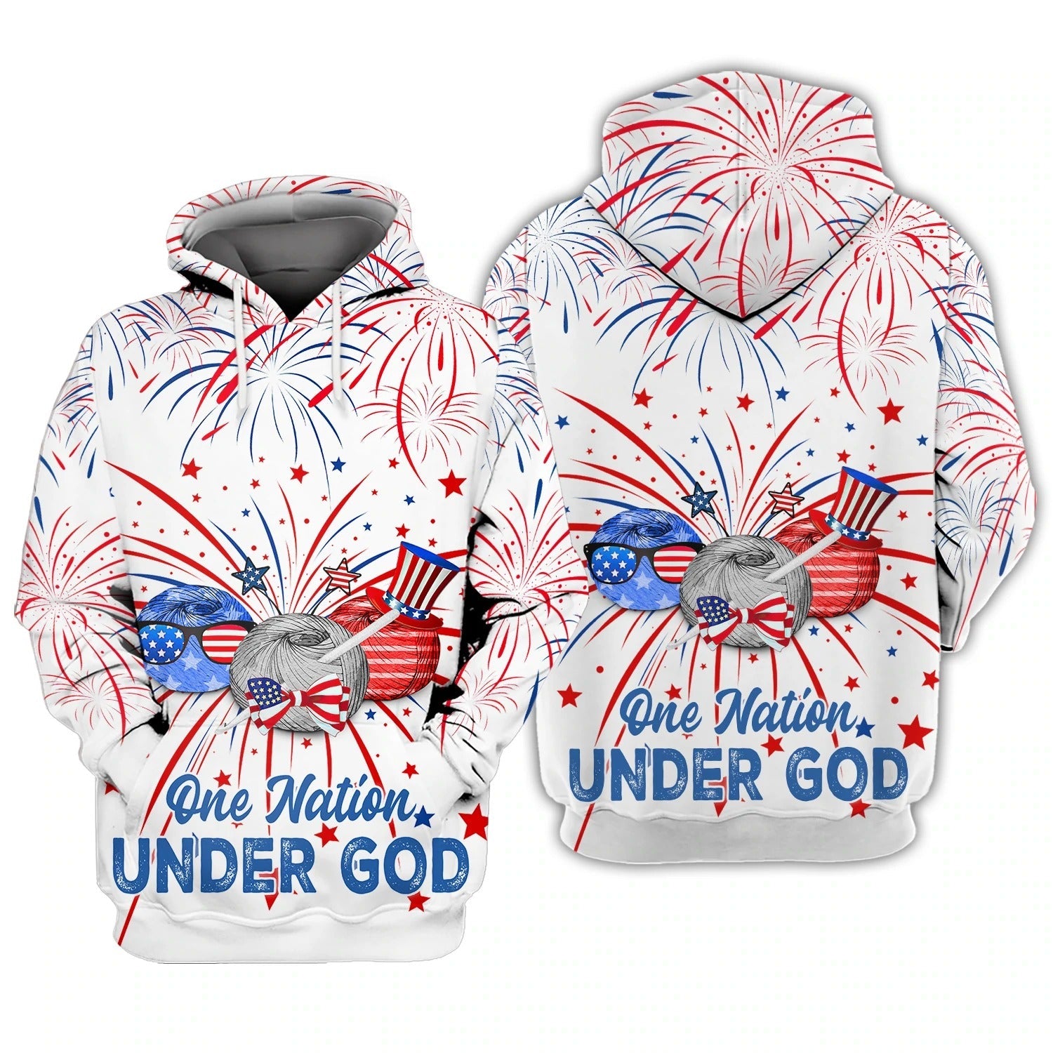 Independence Day Is Coming Crochet One Nation Under God 3D Full Print T Shirt/ 3D Hoodie Pride 4Th July Strong American