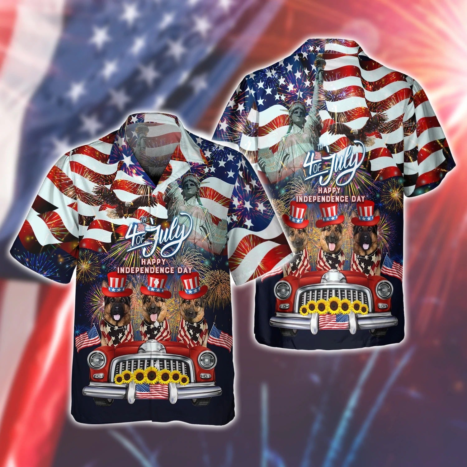 German Shepherd American Hawaiian Shirt - Independence Day Is Coming 3D All Over Print T Shirt - 4Th Of July 3D Hoodie