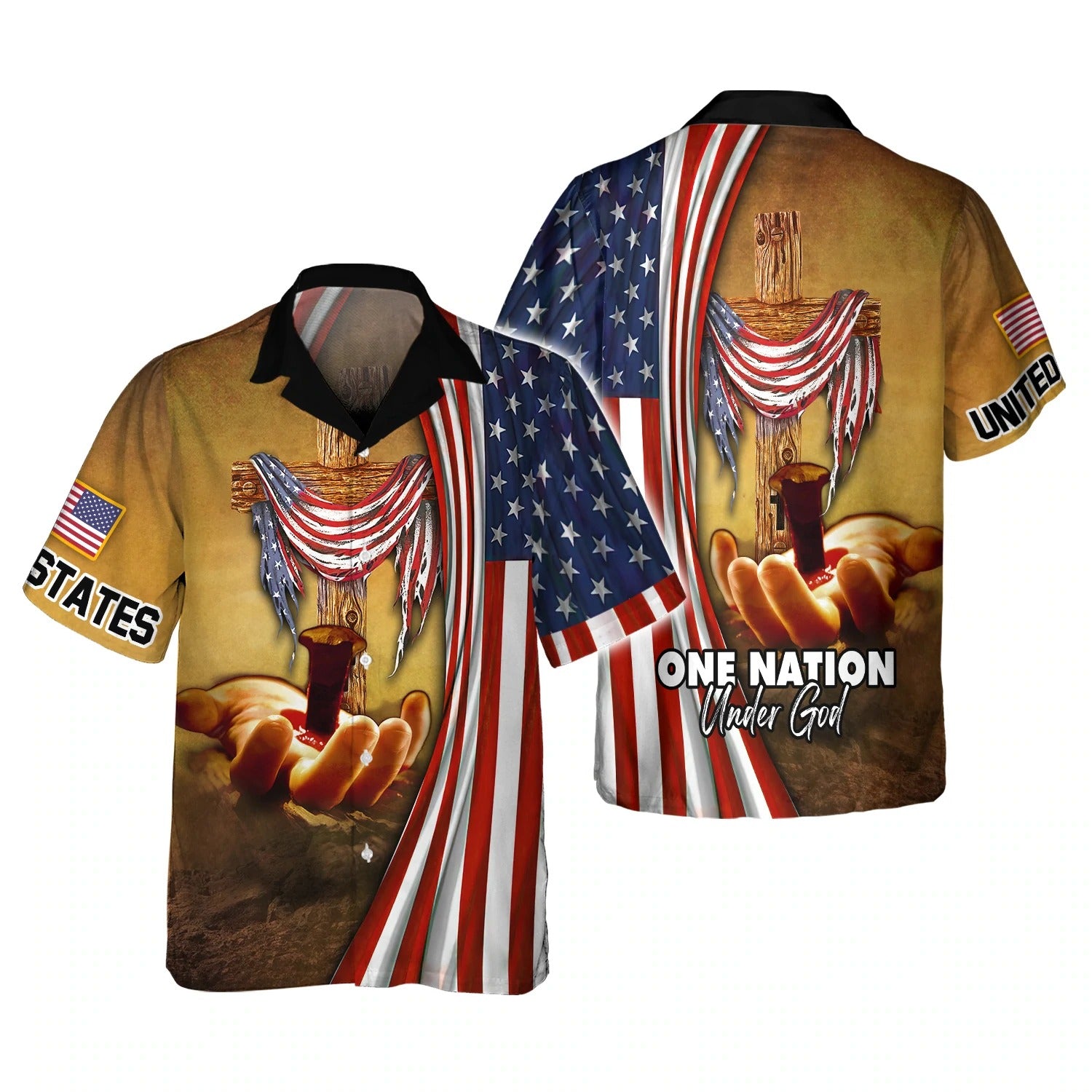 One Nation Under God 3D All Over Print Shirt Bomber/ Patriotic Independence Day United States Strong American 3D Shirts