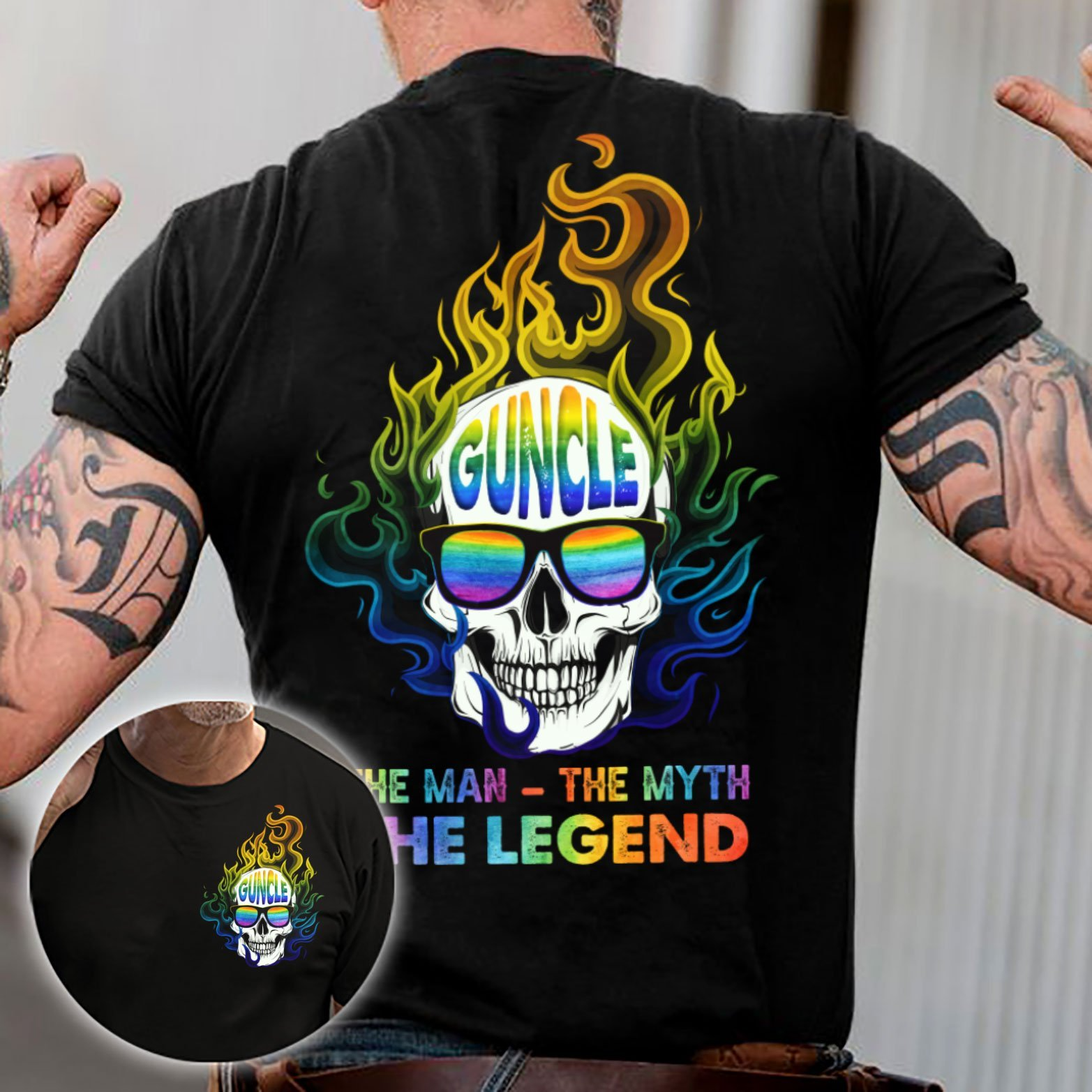 Gay Pride Shirts/ LGBT Rainbow Guncle The Man The Myth The Legend Shirts For Gift To Gay Man