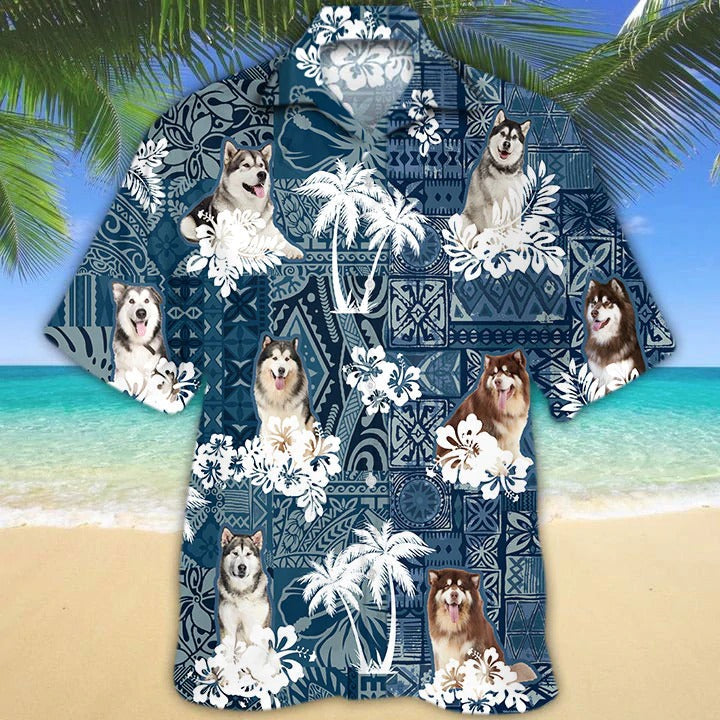 Alaskan Hawaiian Shirt 3D Full Printed Dog Hawaiian Shirts For Travel Summer/ Hawaiian Dog Shirt